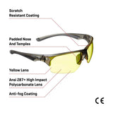 Allen Company Outlook Shooting Safety Glasses ANSI Z87.1+ & CE Rated