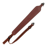 Allen Company Deer Head Padded Leather Rifle Sling with Swivels - Brown