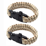 SAS Survival Paracord Bracelet 550lbs with Whistle - 2/pack